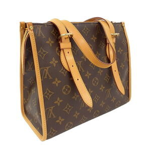 Louis Vuitton Bag Leather Brown Shoulder Monogram Popincourt